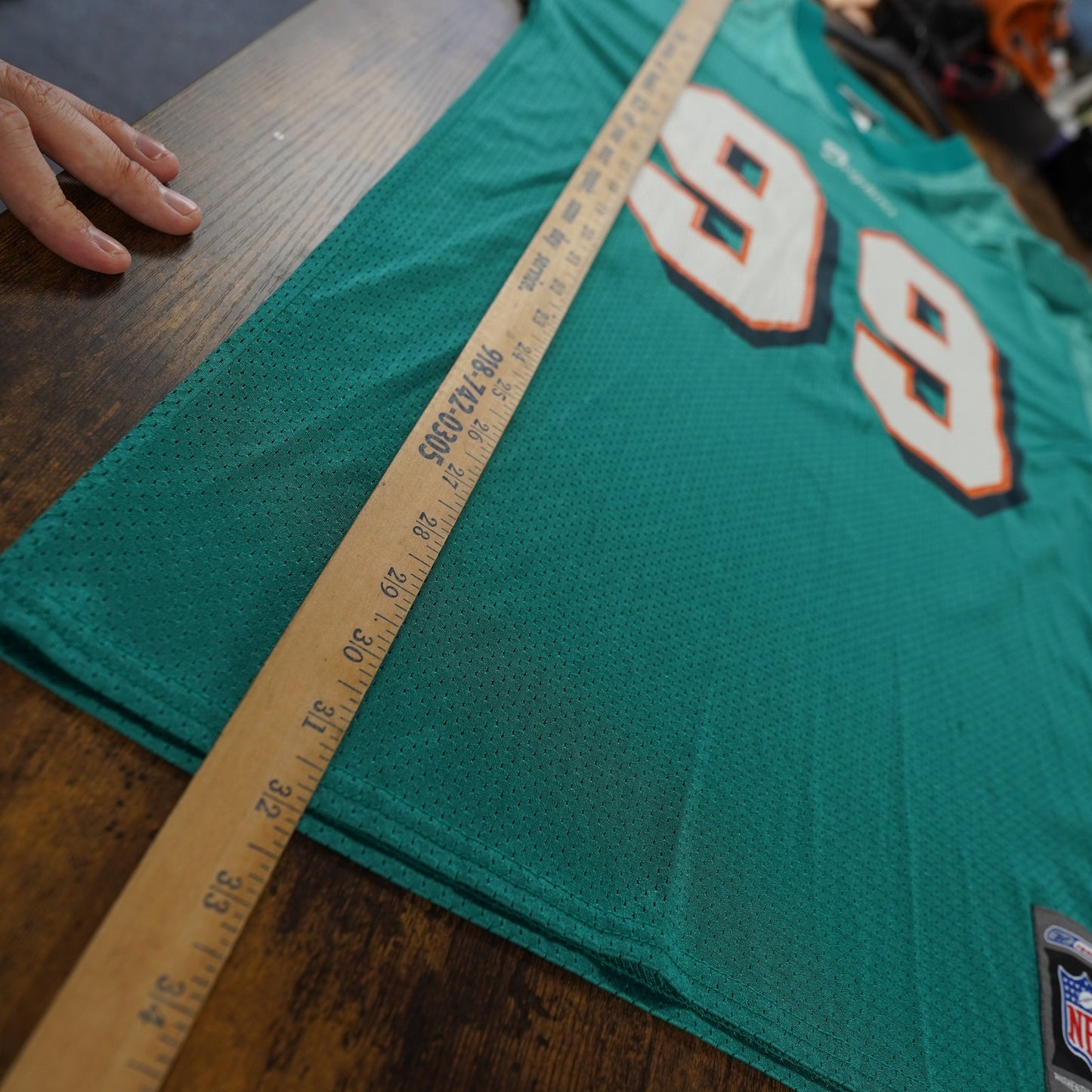 (M) Vintage Jason Taylor Miami Dolphins Reebok Football Jersey Mens M Aqua Y2K Retro