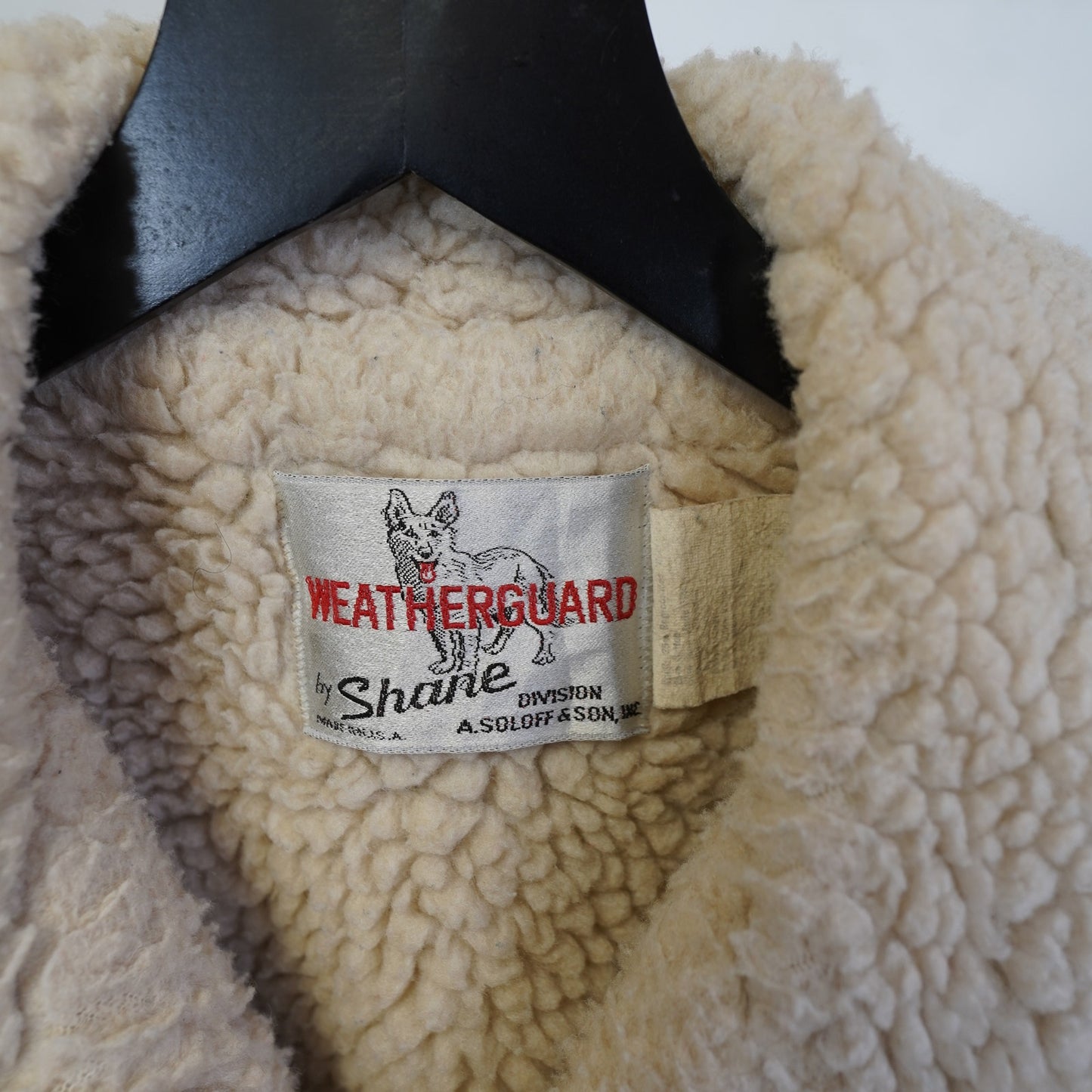 (L) Vintage Shane Sherpa Lined Wool Plaid Jacket Men's L Red 70s-80s Hunter Coat