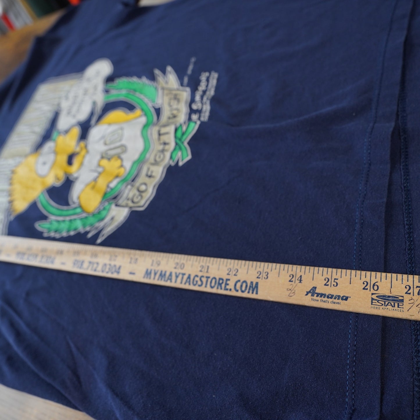 (XL) Vintage Bart Simpson Notre Dame Fighting Irish 90s T-Shirt Men's XL Logo 7 Blue