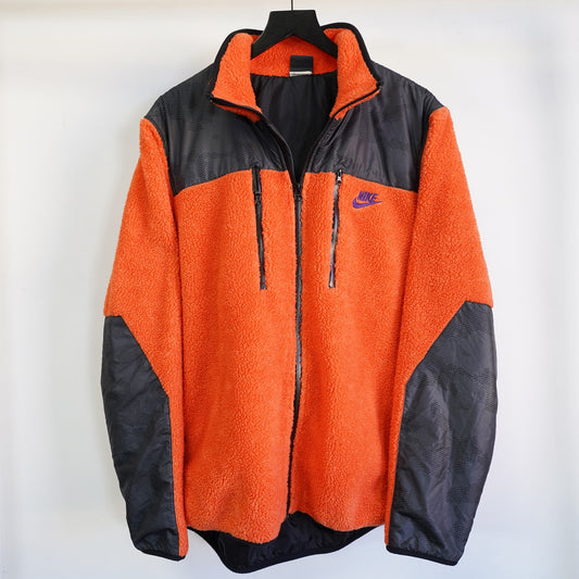 (XL) Nike Track & Field Deep Pile Fleece Orange Tech Jacket