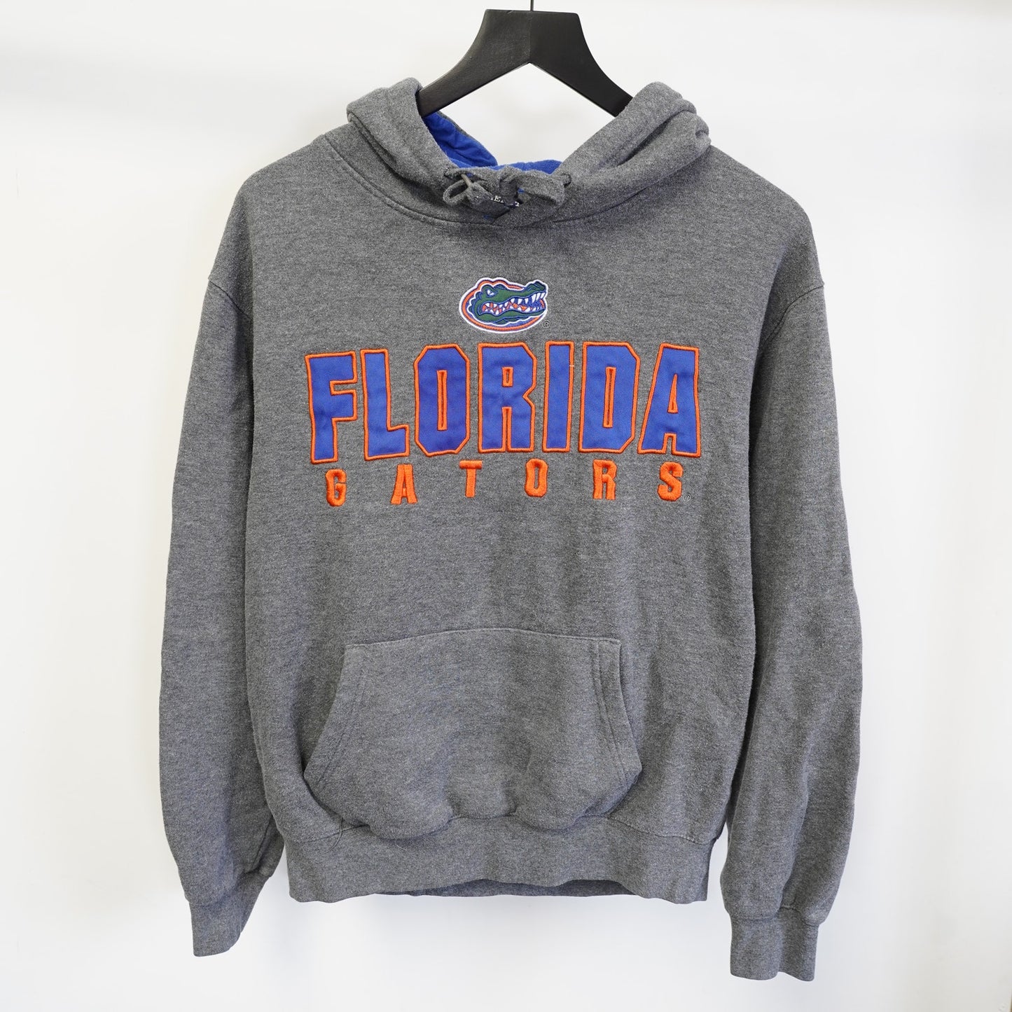 (M) University of Florida Gators Embroidered Hoodie Men's M Gray Retro Football