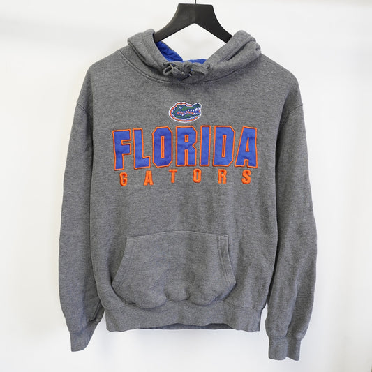 (M) University of Florida Gators Embroidered Hoodie Men's M Gray Retro Football