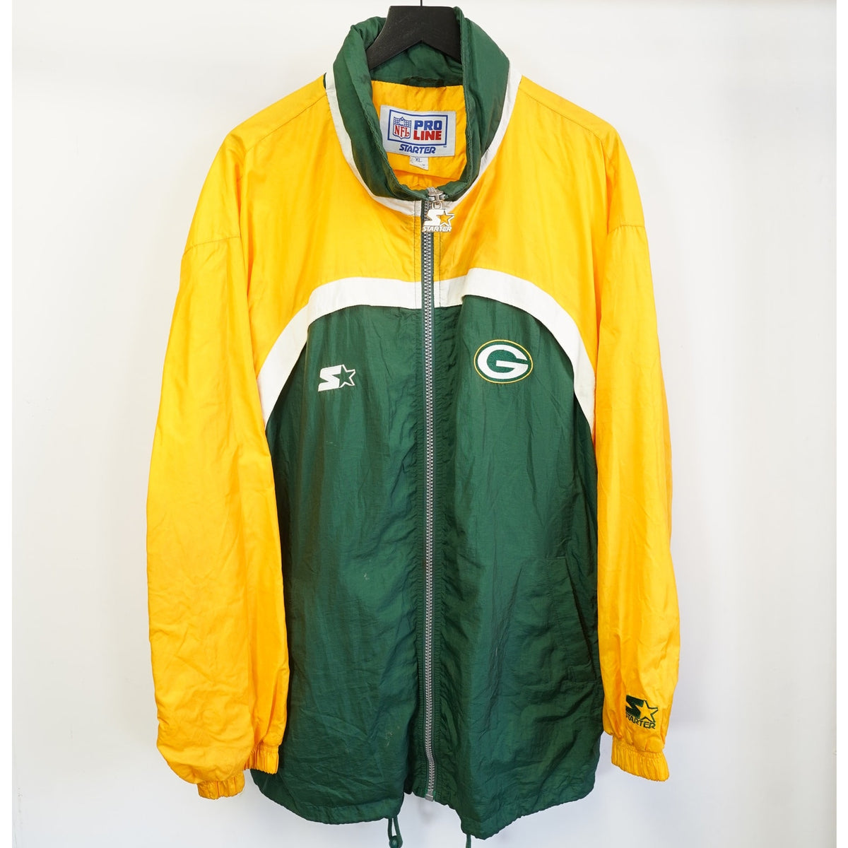 Vintage (XL) Green Bay Packers Starter NFL Pro Line Windbreaker Men's XL Green 90s