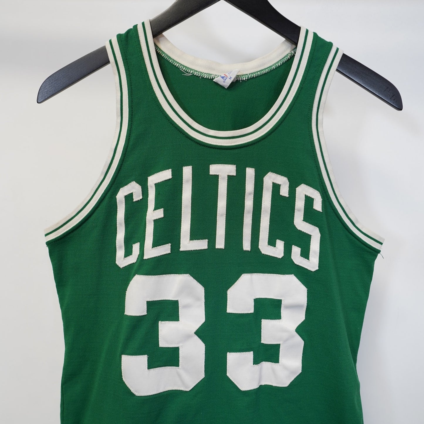 (M) Sz. 40 Vintage 1980s Larry Bird Boston Celtics Sand Knit Jersey Men's Stitched