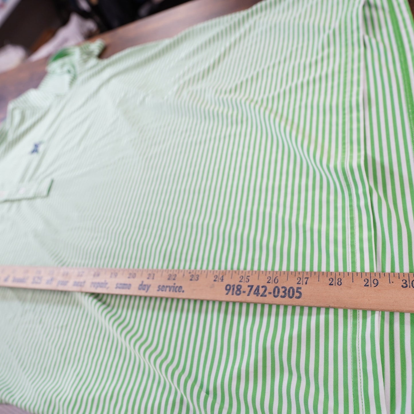 (L) Vintage RLX Ralph Lauren Striped Golf Performance Polo Shirt Men's L Green White