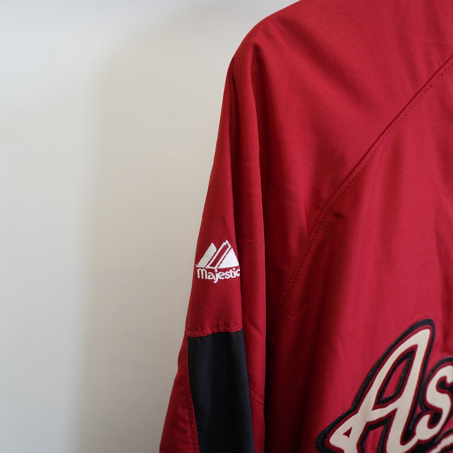 (XL) Vintage Houston Astros Y2K Majestic 1/4 Zip Windbreaker Jacket Sewn Men's XL Red