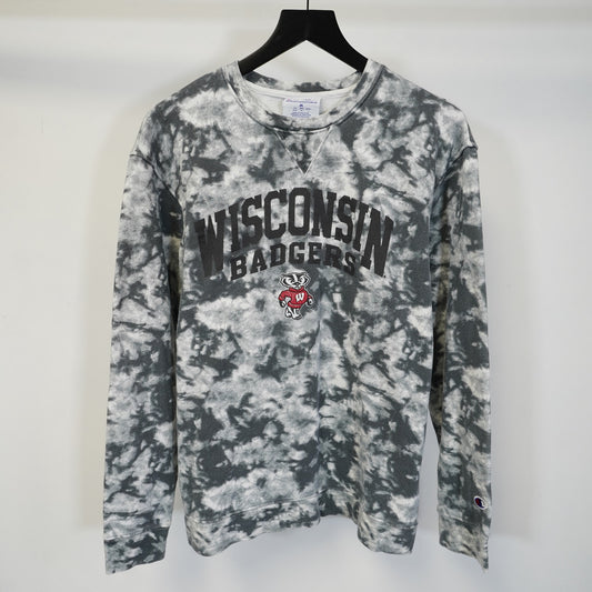 (M) Wisconsin Badgers Champion Tie Dye Crewneck Sweatshirt Men's M Retro Sweater