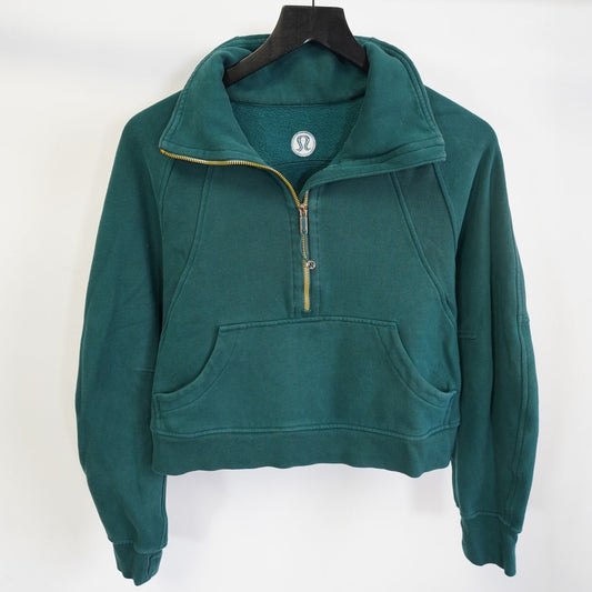 (Women's S) Lululemon Scuba Oversized Funnel-Neck Half-Zip Hoodie Women's S Teal Green