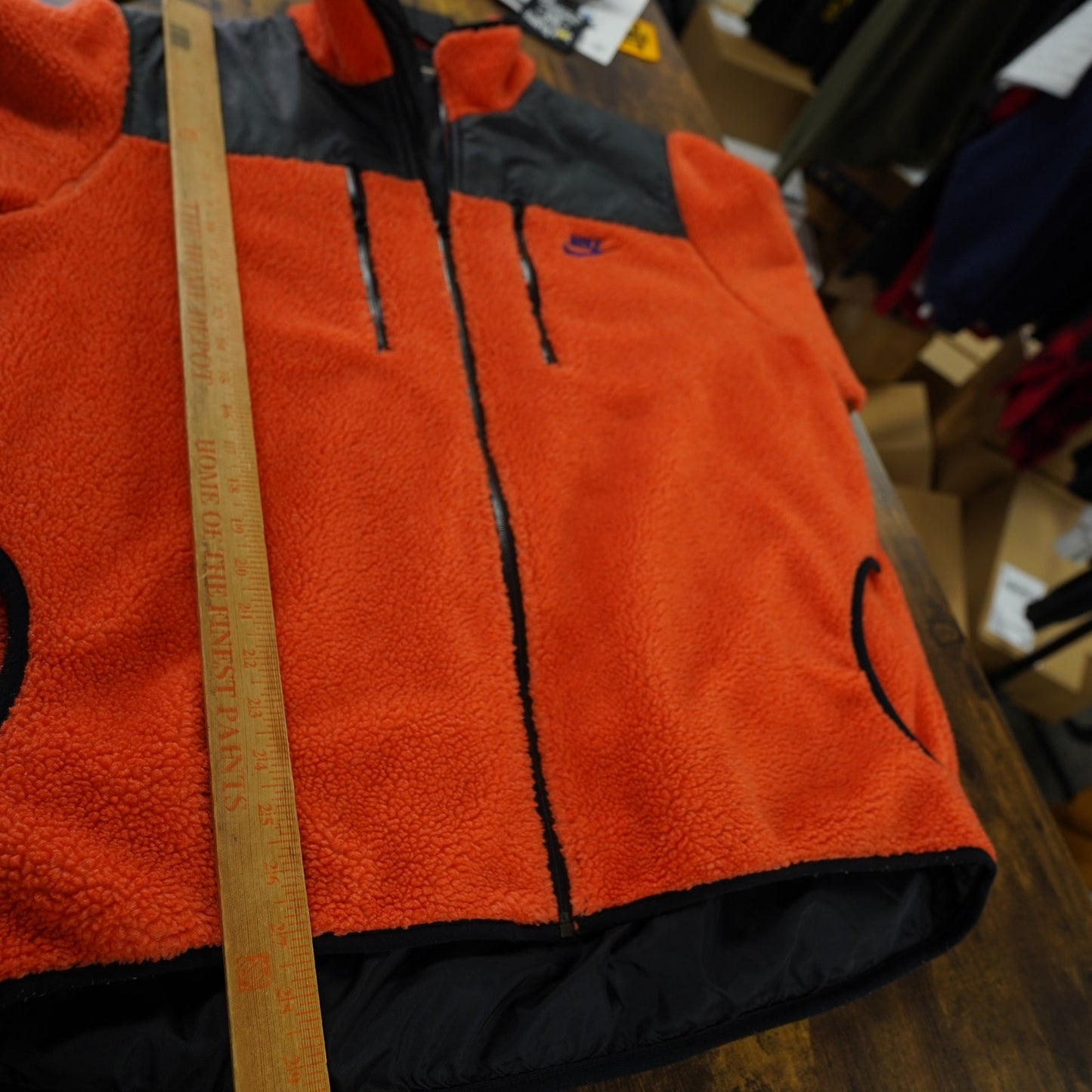 (XL) Nike Track & Field Deep Pile Fleece Orange Tech Jacket