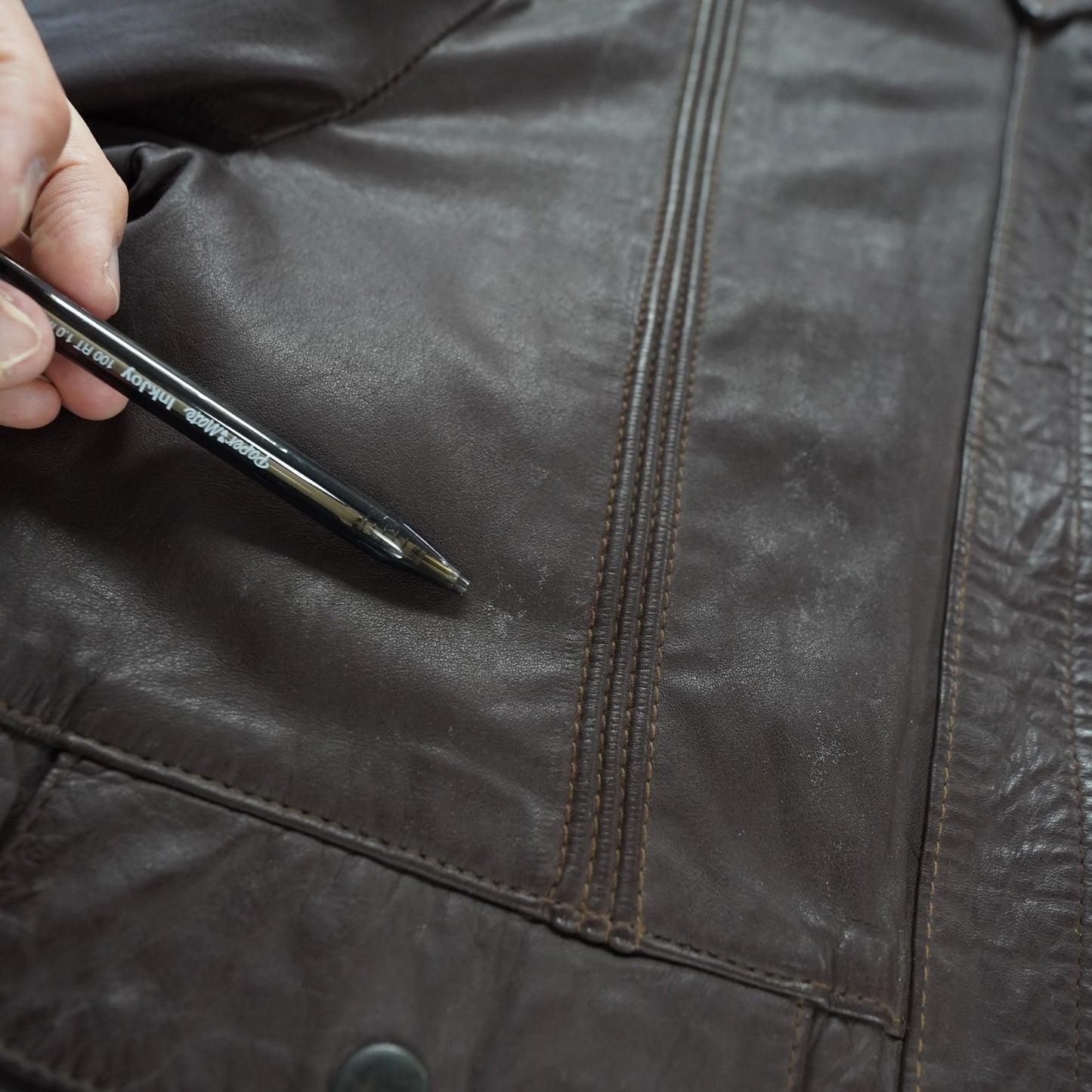 (M/L) True Vintage Colmer 70s Spanish Leather Brown Bomber Motorcycle Jacket Men's M-L