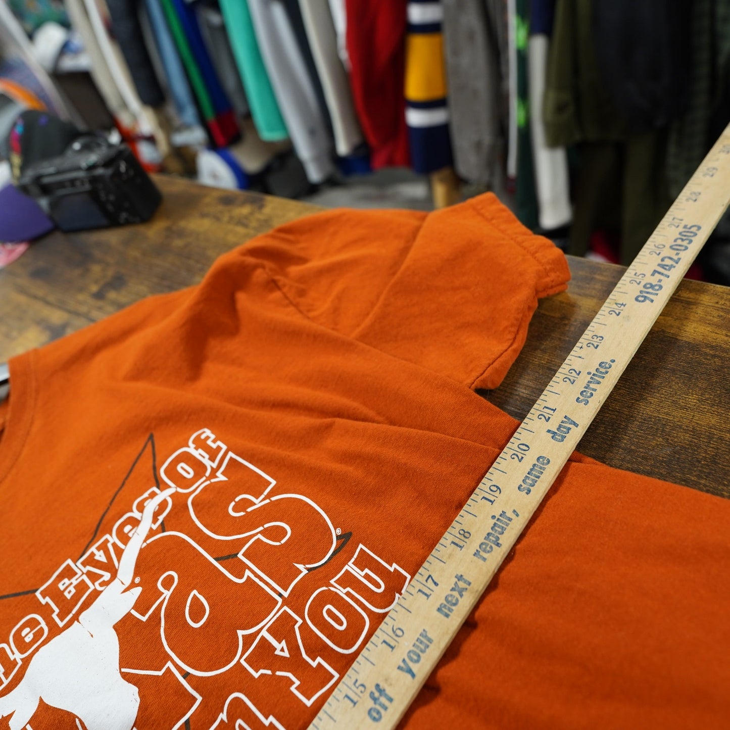 (XL) University of Texas Longhorns Football T-Shirt Men's XL Orange Retro Jerzees