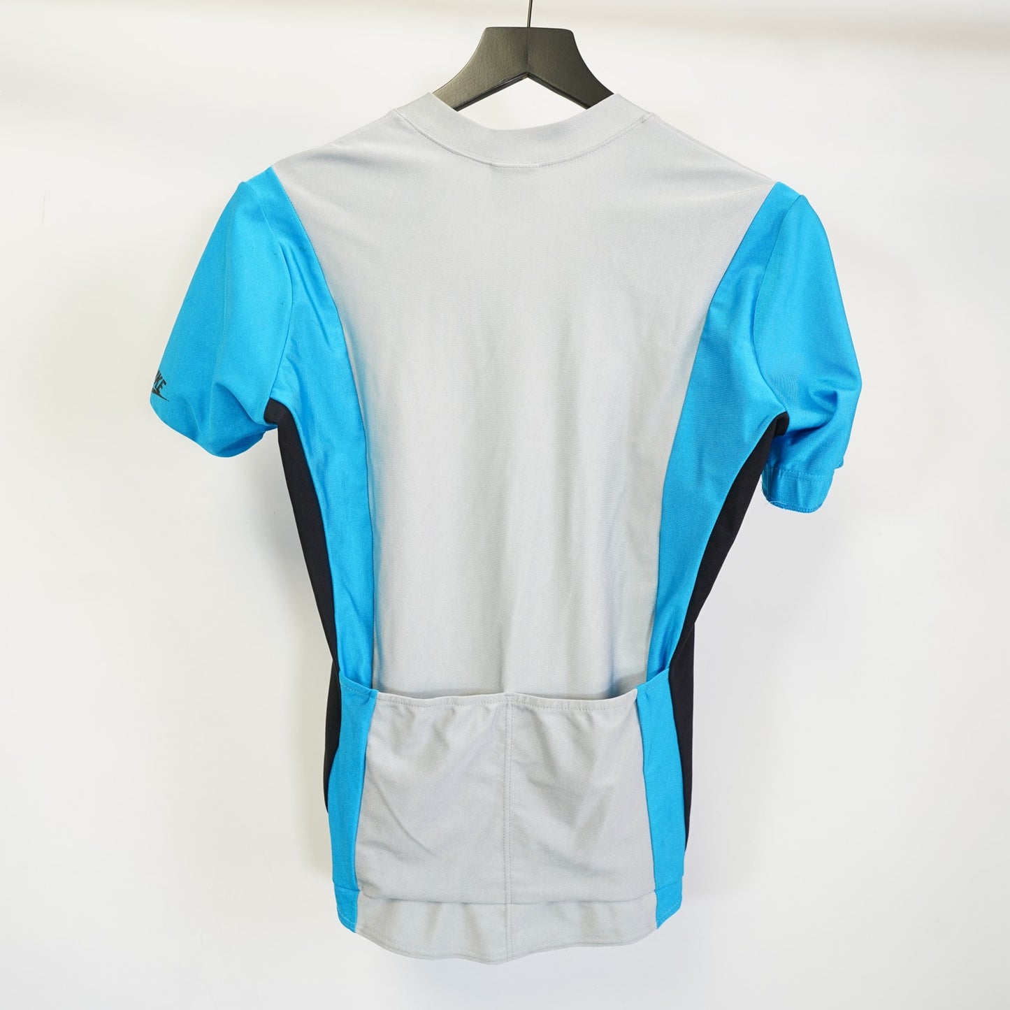 (S) Vintage 80s Nike Blue Label 1984-88 Cycling Jersey Size S Made in USA Gray Blue