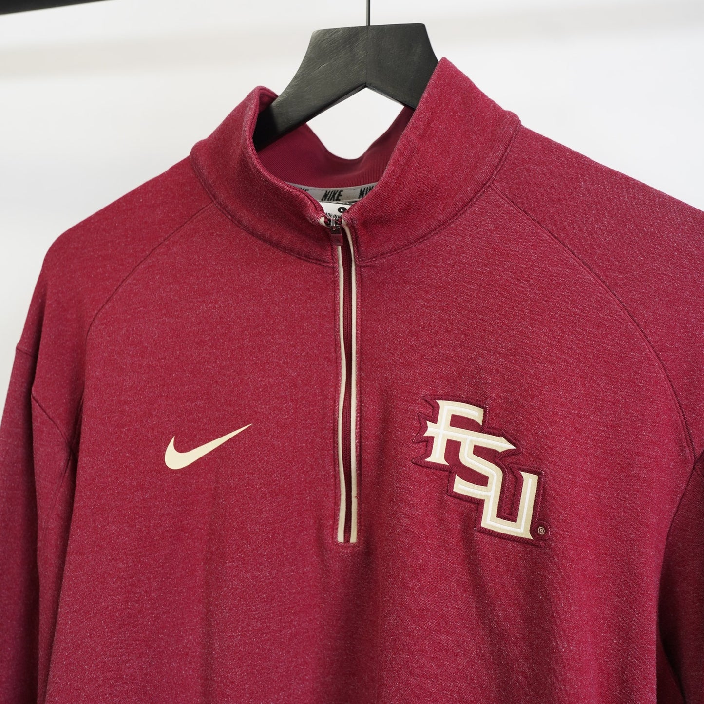 (L) Nike FSU Florida State Seminoles 1/4 Zip Pullover Men's L Dri-Fit Red Gold