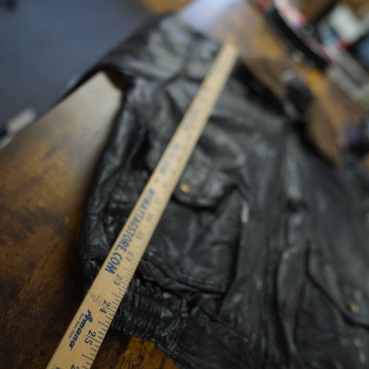 (M) Vintage M Collection Leather Bomber Flight Aviation Jacket  90s Men's M Black