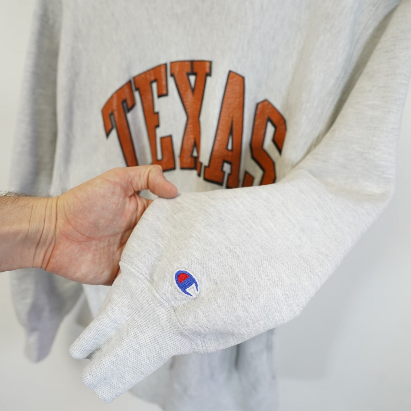 (L/XL) Vintage Texas Longhorns Champion Reverse Weave Sweatshirt Men's L/XL Gray
