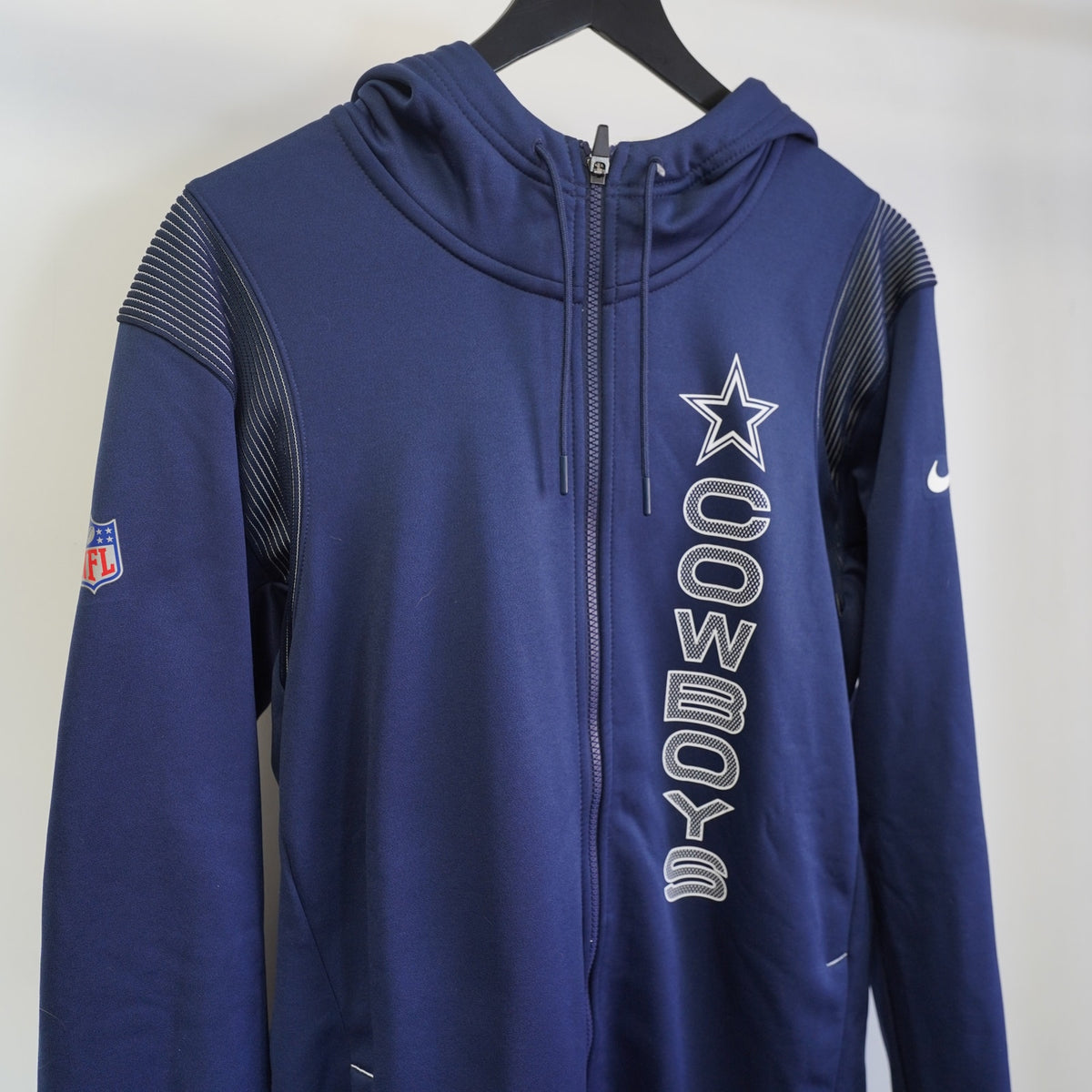 (L) Dallas Cowboys Nike Dri-Fit NFL on Field Hoodie Men's L Navy Blue Retro Full Zip