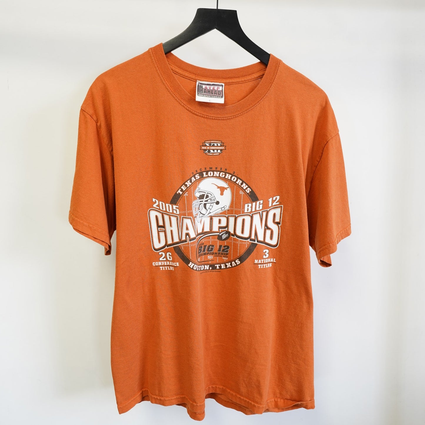 (L) Vintage University of Texas Longhorns National Champs T-Shirt Men's L Y2K Orange