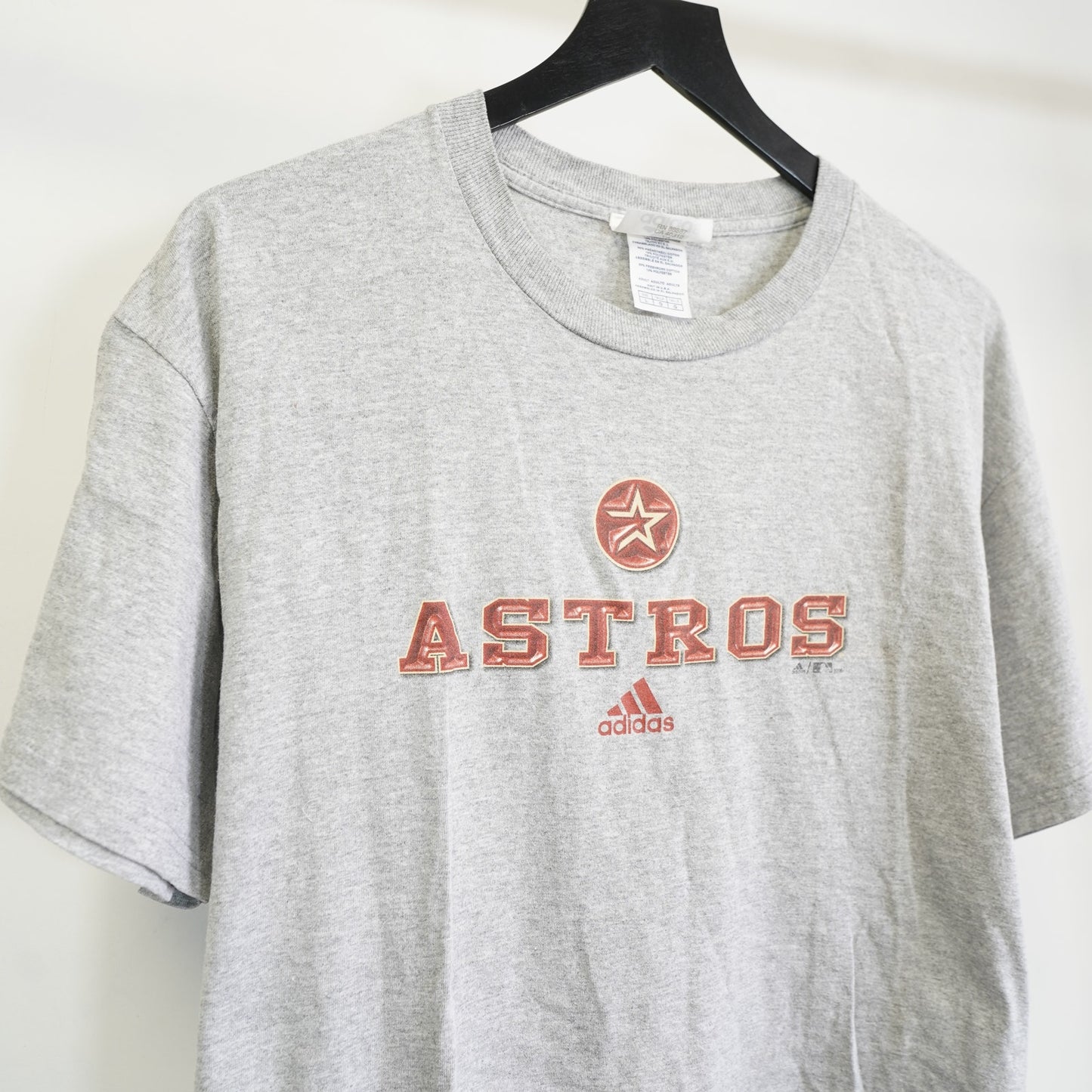 (L) Vintage Adidas Houston Astros Y2K Baseball T-Shirt 2000s Men's L Gray Red MLB