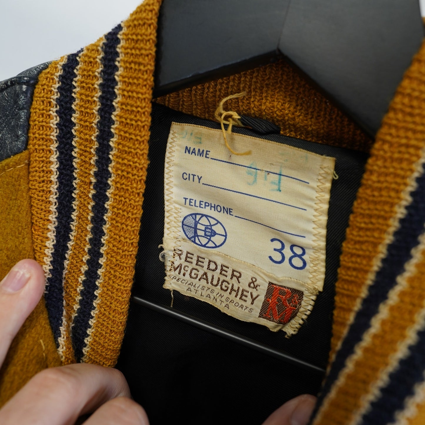 (S) True Vintage 60s Reeder & McGaughey Letterman Varsity Jacket Men's S 38 Yellow