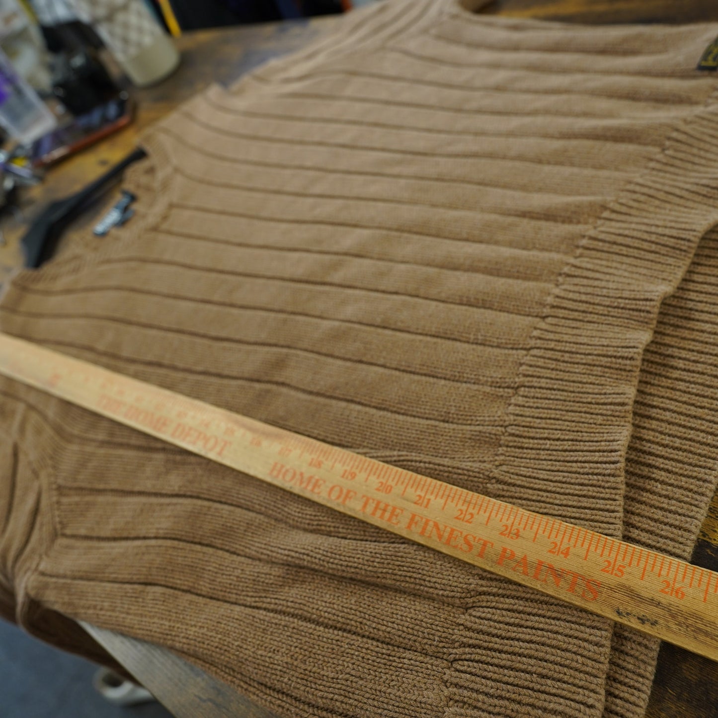 (XXL) Vintage Polo Ralph Lauren Ribbed Knit V-Neck Sweater Men's XXL Brown Preppy