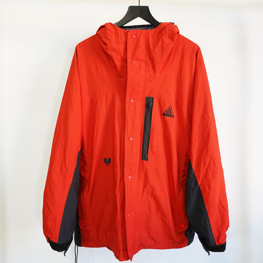 (L) Vintage 90s Nike Acg Storm-Fit Mountain Parka Jacket Men's L Red Orange Tech