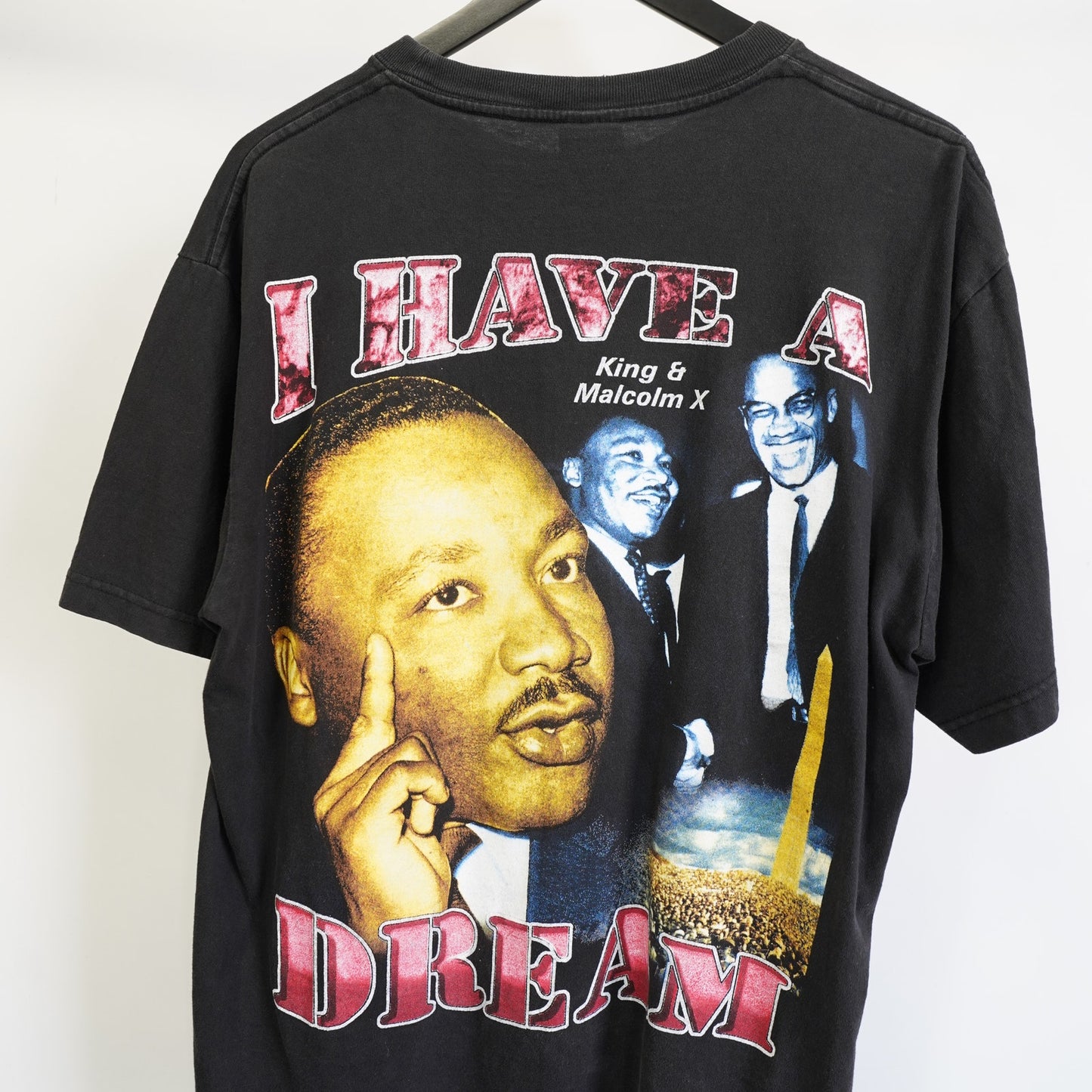 (L) Vintage Martin Luther King Jr I Have A Dream Double Sided Rap T-Shirt Men's L