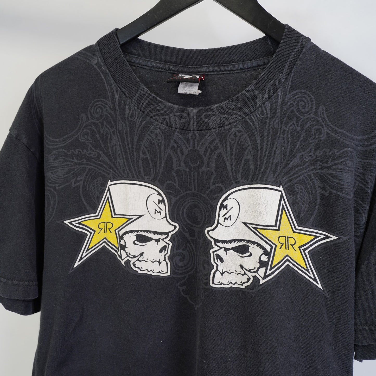 (L) Metal Mulisha x Rockstar Y2K Motocross T-Shirt Men's L Black 2000s Skater Biker