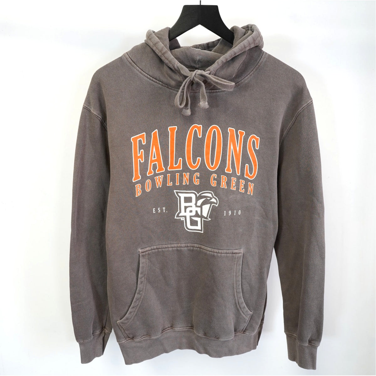 (L) Vintage Bowling Green Falcons Pullover Hoodie Men's L Brown Orange Retro