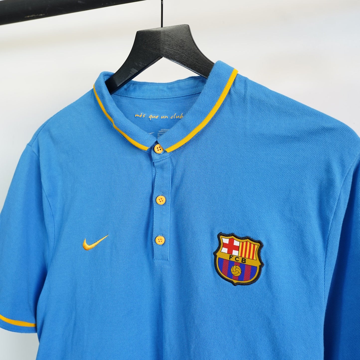 (XL) Nike FC Barcelona Blue Polo Shirt Men's XL Soccer Football La Liga FCB