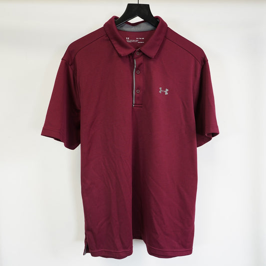 (XL) Men’s Under Armour Golf Polo Shirt XL Loose Fit Heatgear Maroon
