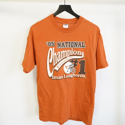 (L) University of Texas Longhorns 2005 National Champions T-Shirt Men's L Orange UT