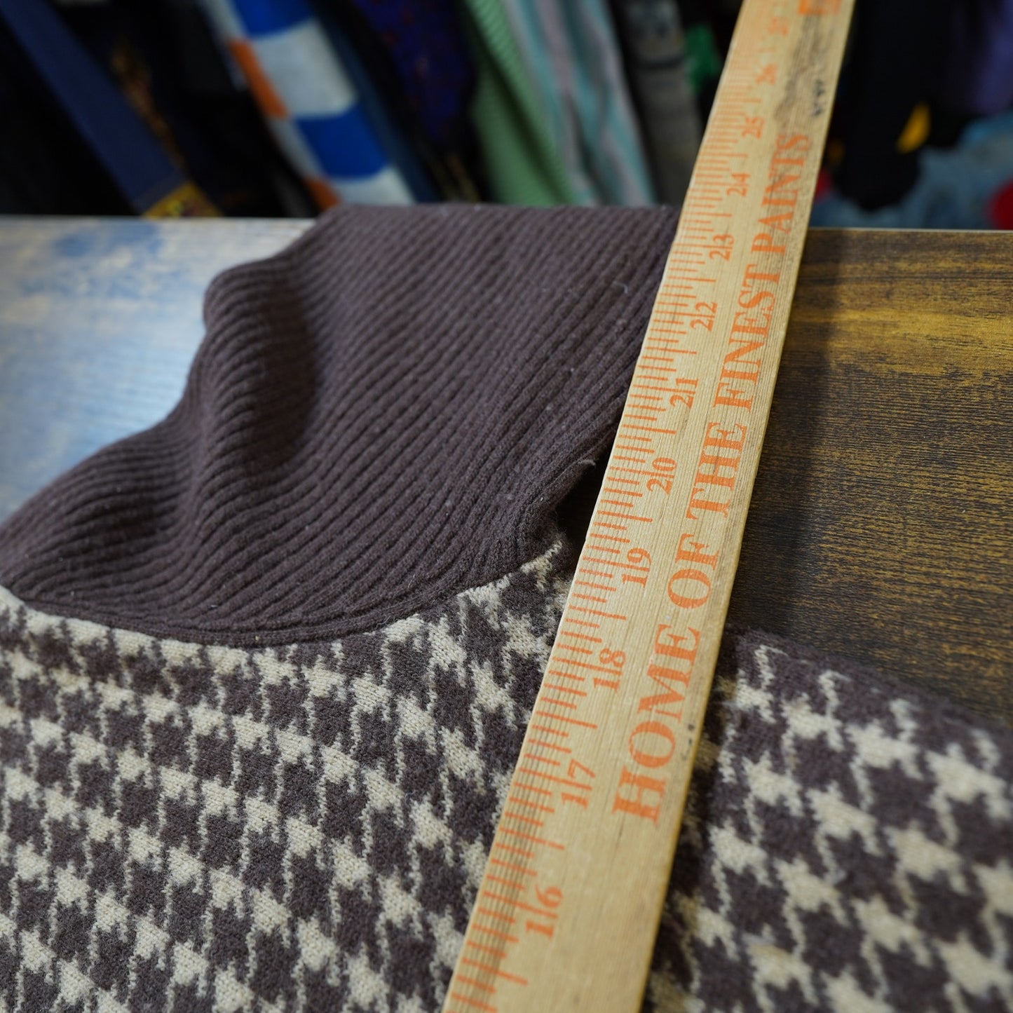(Women's M) Vintage Kate Hill Houndstooth Cardigan Knit Sweater Women's M Brown Tan Preppy
