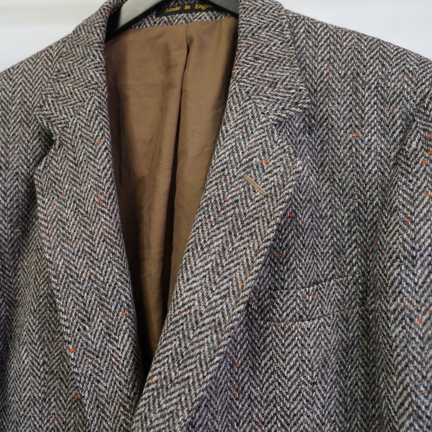 (L 46R) Hardy Amies Aberdeen Tweed Crombie Scotland Wool Blazer Jacket Men's Size L 46 R