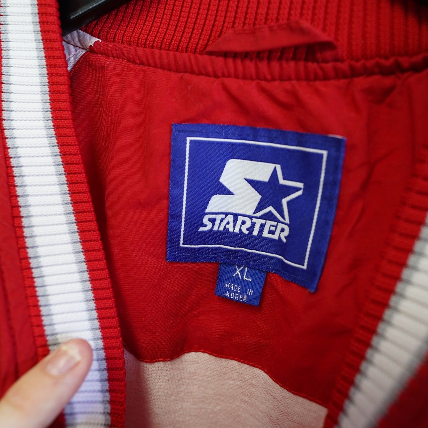 (XL) Vintage Ohio State Buckeyes Starter Pullover Windbreaker Men's XL Red 90s Sewn
