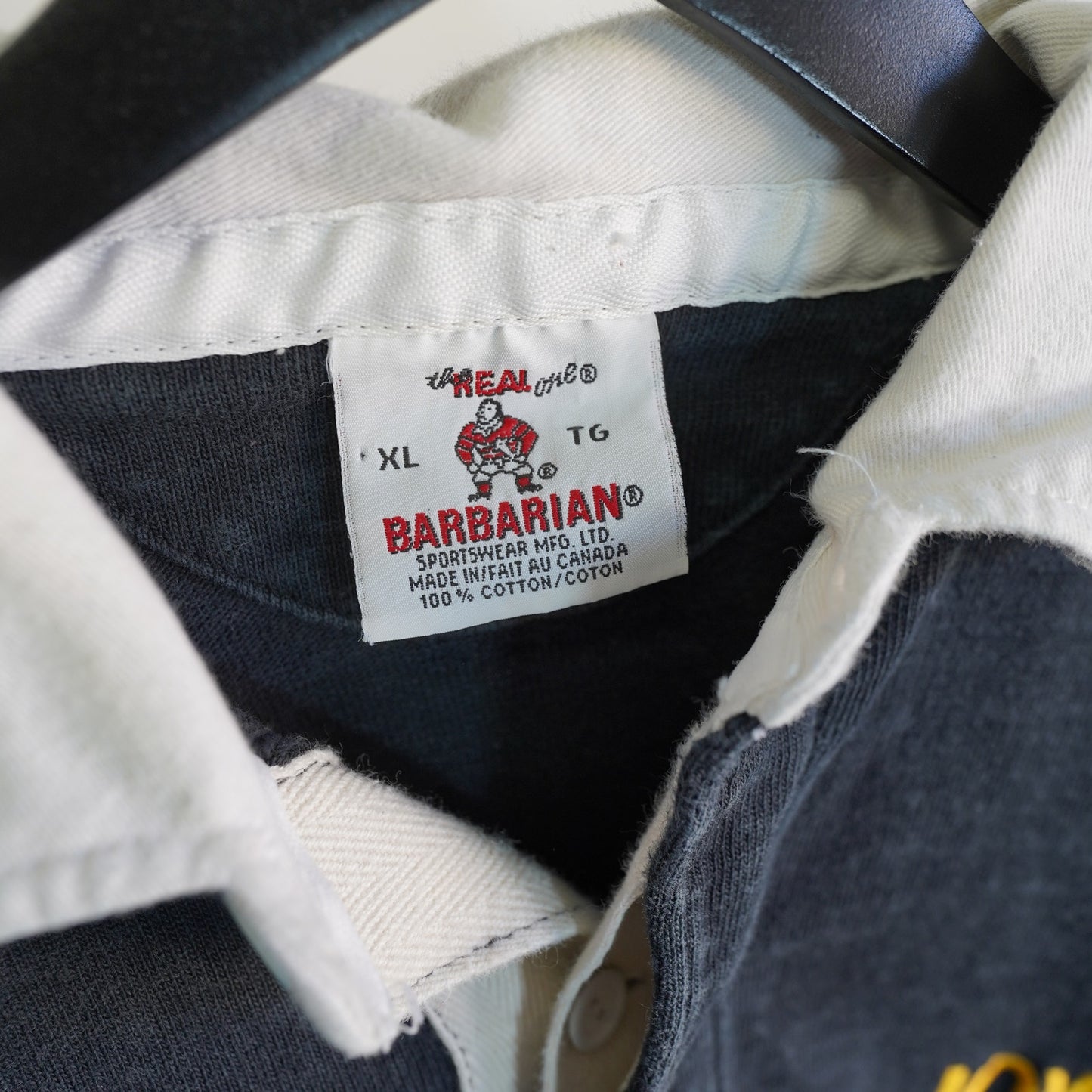 (L) Vintage Iowa Hawkeyes 90s Rugby Barbarian Striped Polo Shirt