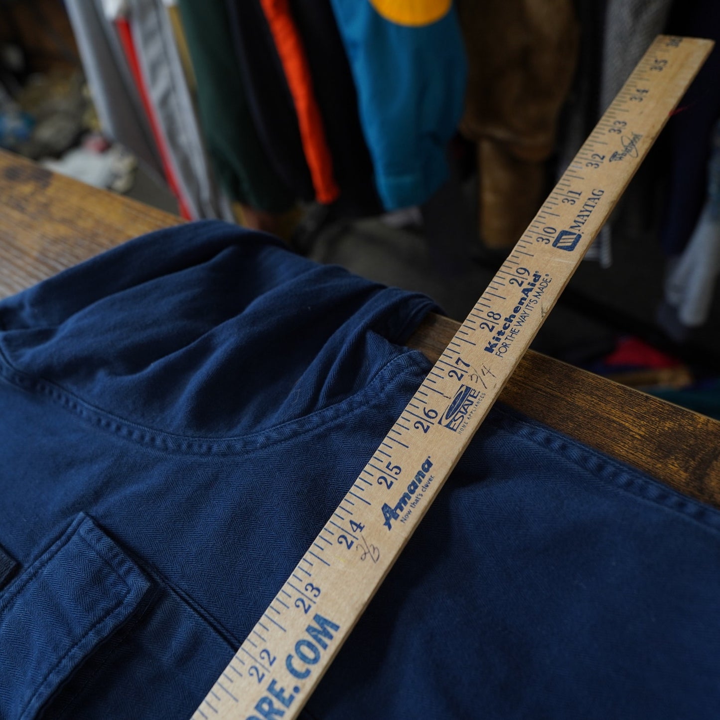 (XLT) Polo Ralph Lauren USRL Flight Patch Military Overshirt Mens XLT Navy Blue Jacket