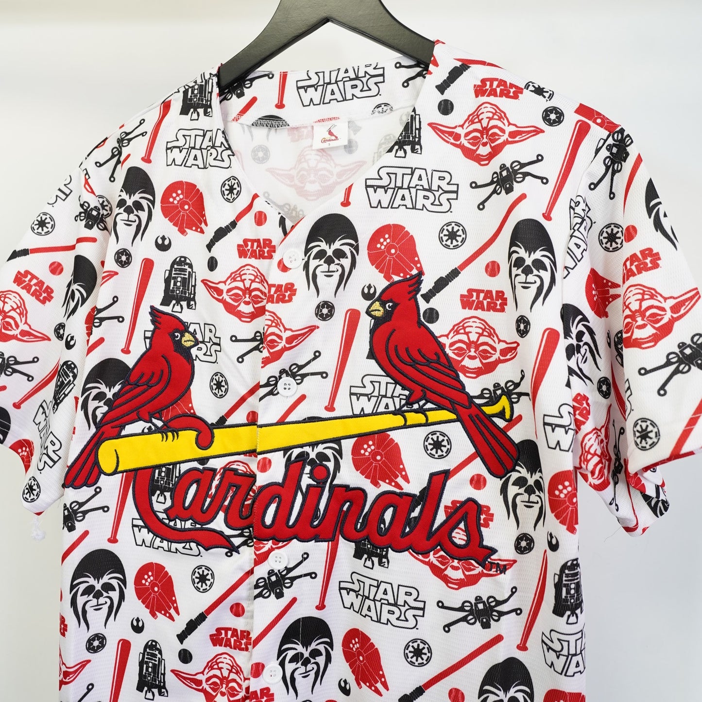 (S/M) St. Louis Cardinals Star Wars All Over Print Baseball Jersey Size S-M