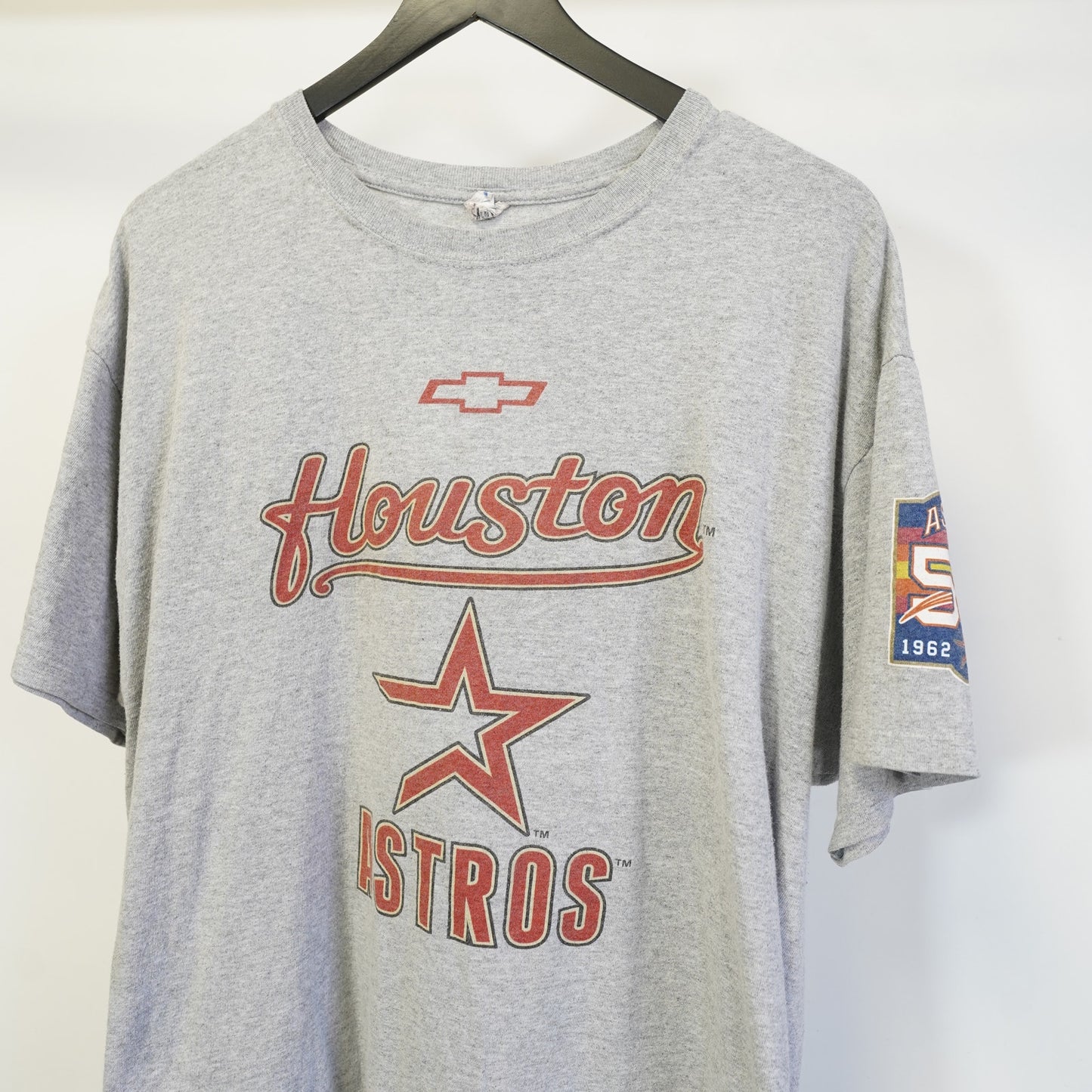 (XL) Houston Astros Y2K Chevy Promo T-Shirt Men's XL Gray 2000s Baseball MLB Retro