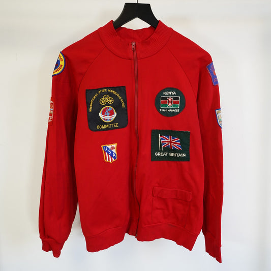 (M/L) True Vintage 60s Stoke Mandeville Games Kenya Red Patch Paralympic Jacket Mens M