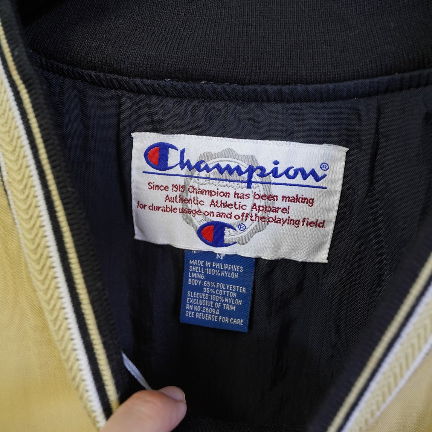 (M) Vintage Missouri Tigers Champion Embroidered Windbreaker Pullover Men's M Gold