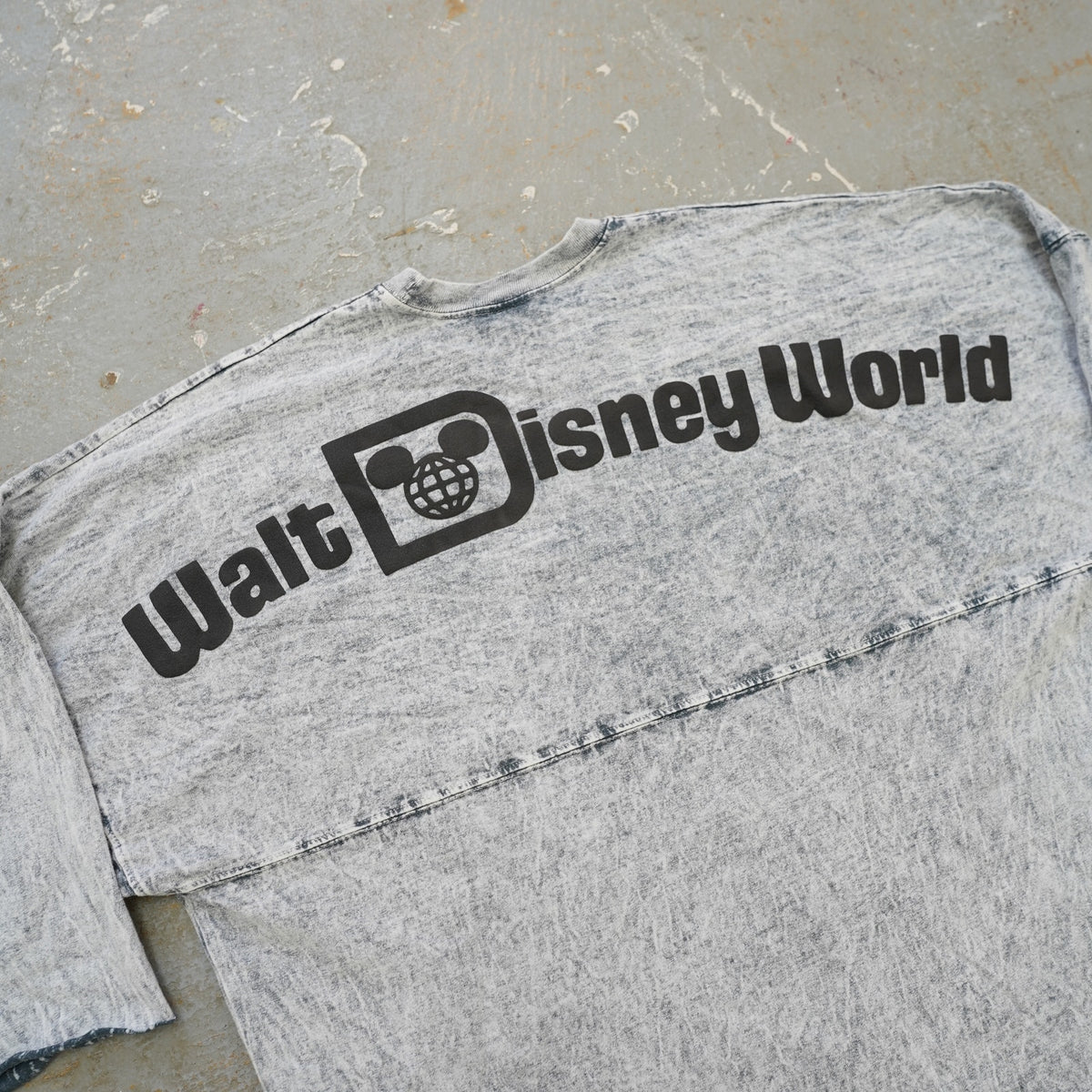 Walt (Women's XL) Disney World Spirit Jersey Shirt Acid Wash Long Sleeve Women’s XL Gray