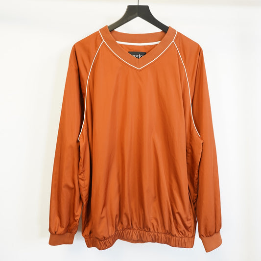 (L) Vintage FootJoy FJ Golf Pullover Windbreaker Jacket Men's L Burnt Orange White