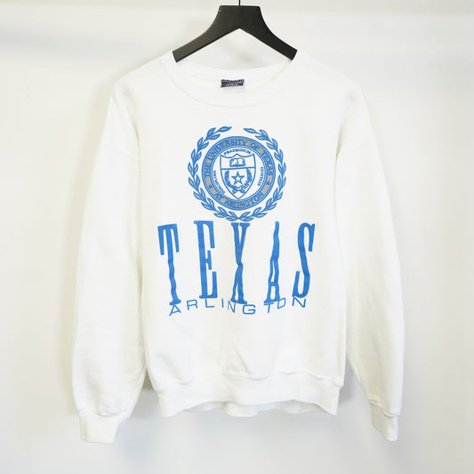 (L) Vintage University of Texas Arlington Sweatshirt Men's L White Crewneck Blue
