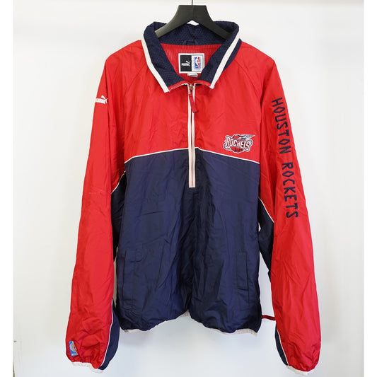 (XXL) Vintage Houston Rockets 90s Puma Windbreaker Jacket Men's XXL Red Blue Retro