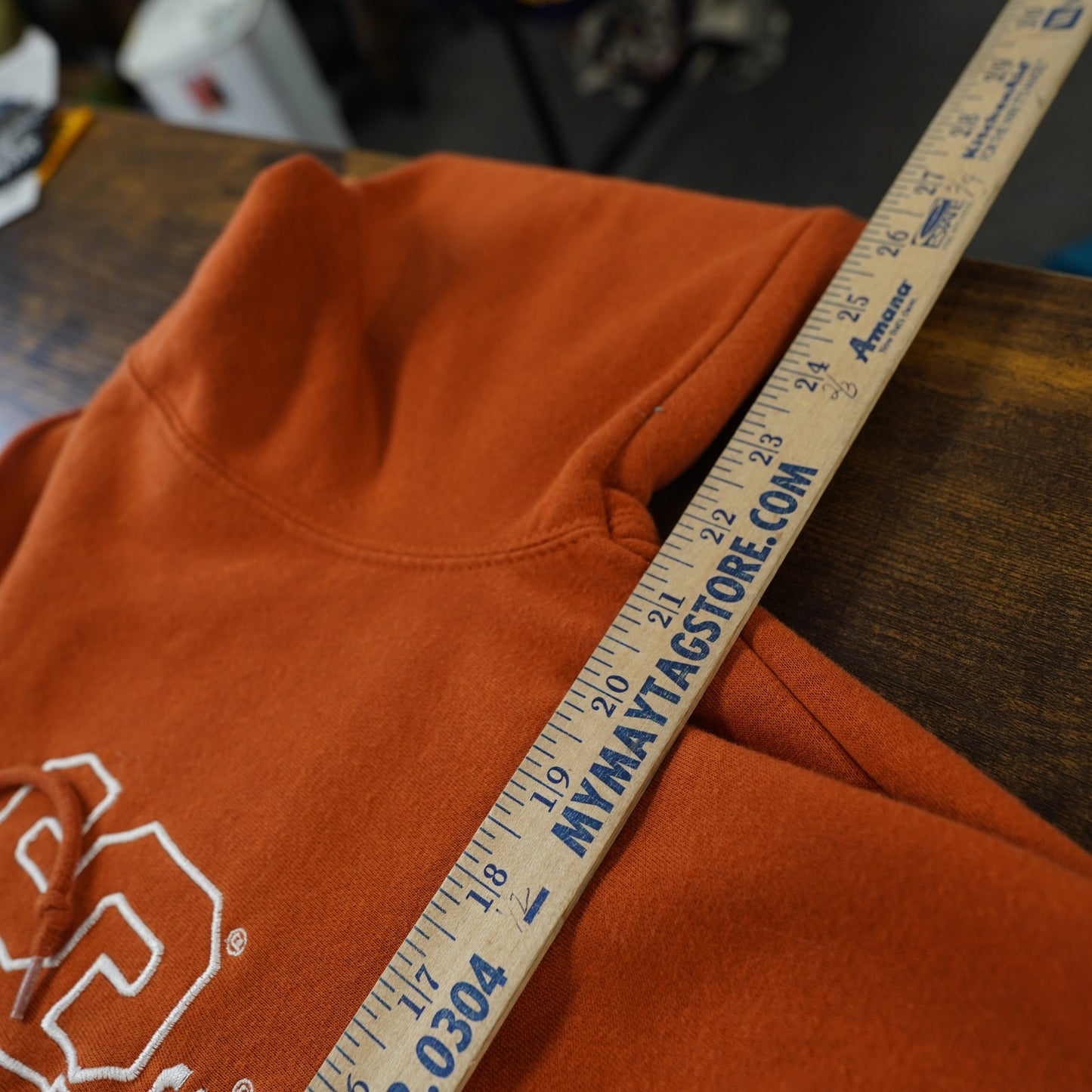 (M) Vintage Texas Longhorns Embroidered Pro Edge Hoodie Men's M Burnt Orange UT