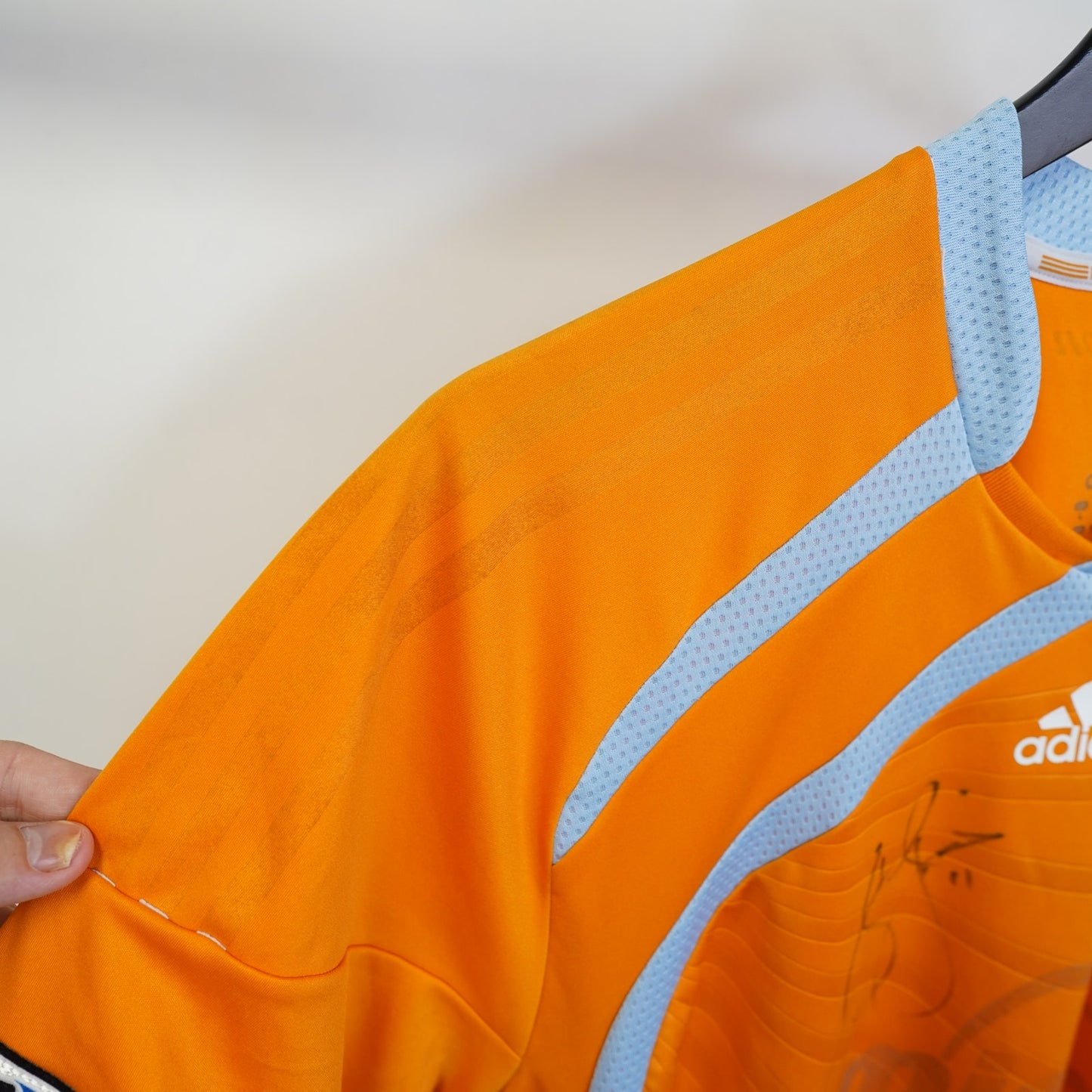 Vintage Adidas Houston Dynamo 09-10 Soccer Jersey Men's L Autographed Orange