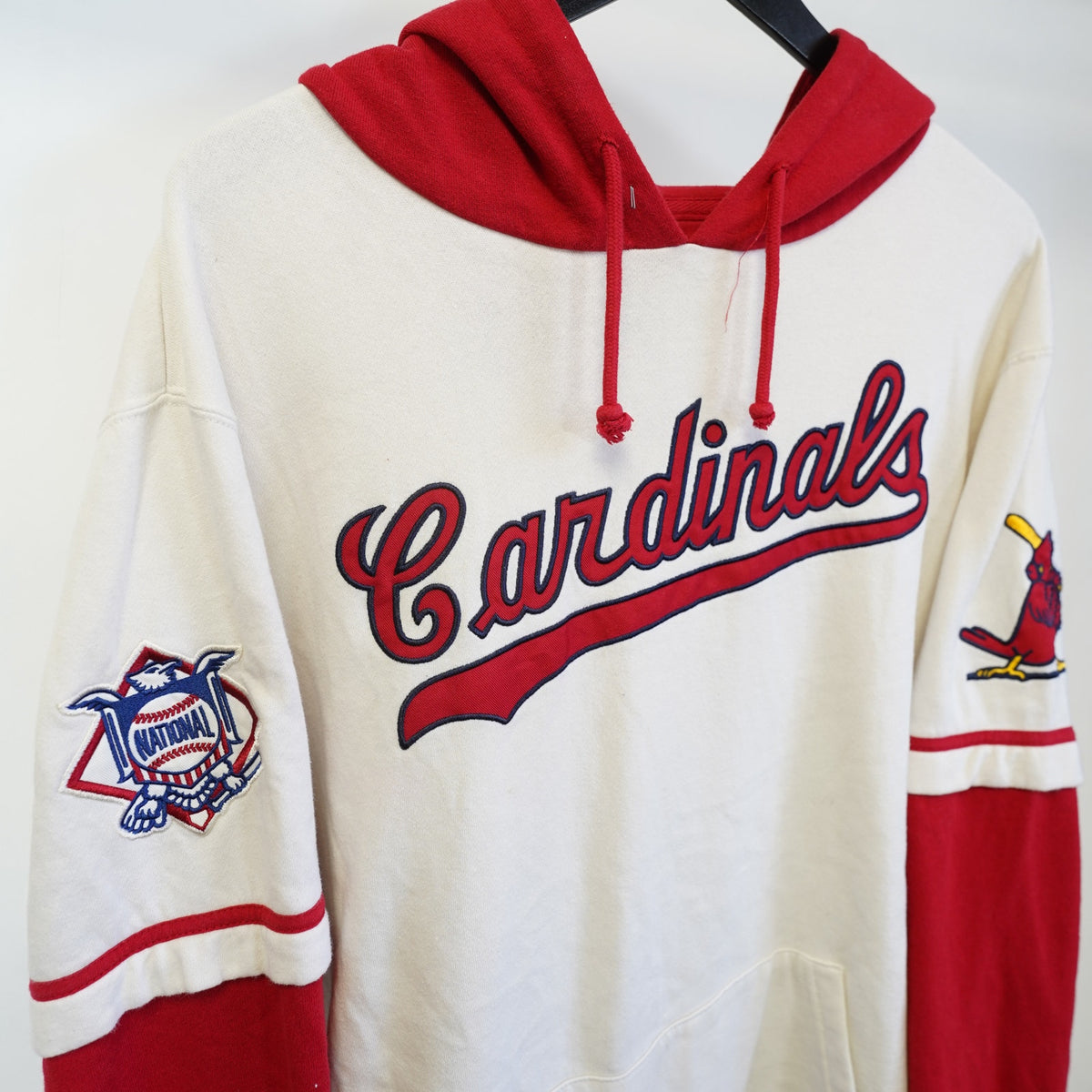 (XL) St. Louis Cardinals Embroidered 47 Brand Hoodie Sewn XL White Red Retro Baseball