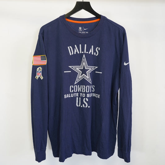 (XL) Dallas Cowboys Nike Salute to Service Military Longsleeve T-Shirt Men's XL Blue