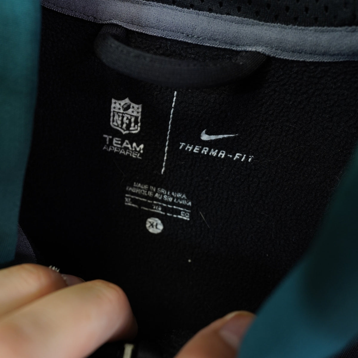 (XL) Nike Philadelphia Eagles Full Zip Therma Fit Hoodie Men's XL Black Green Y2K