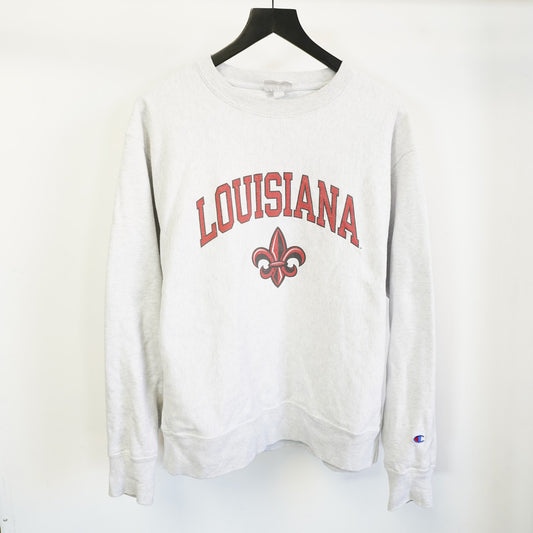 (L) Louisiana Lafayette Ragin Cajuns Champion Reverse Weave Sweatshirt Men's L Gray